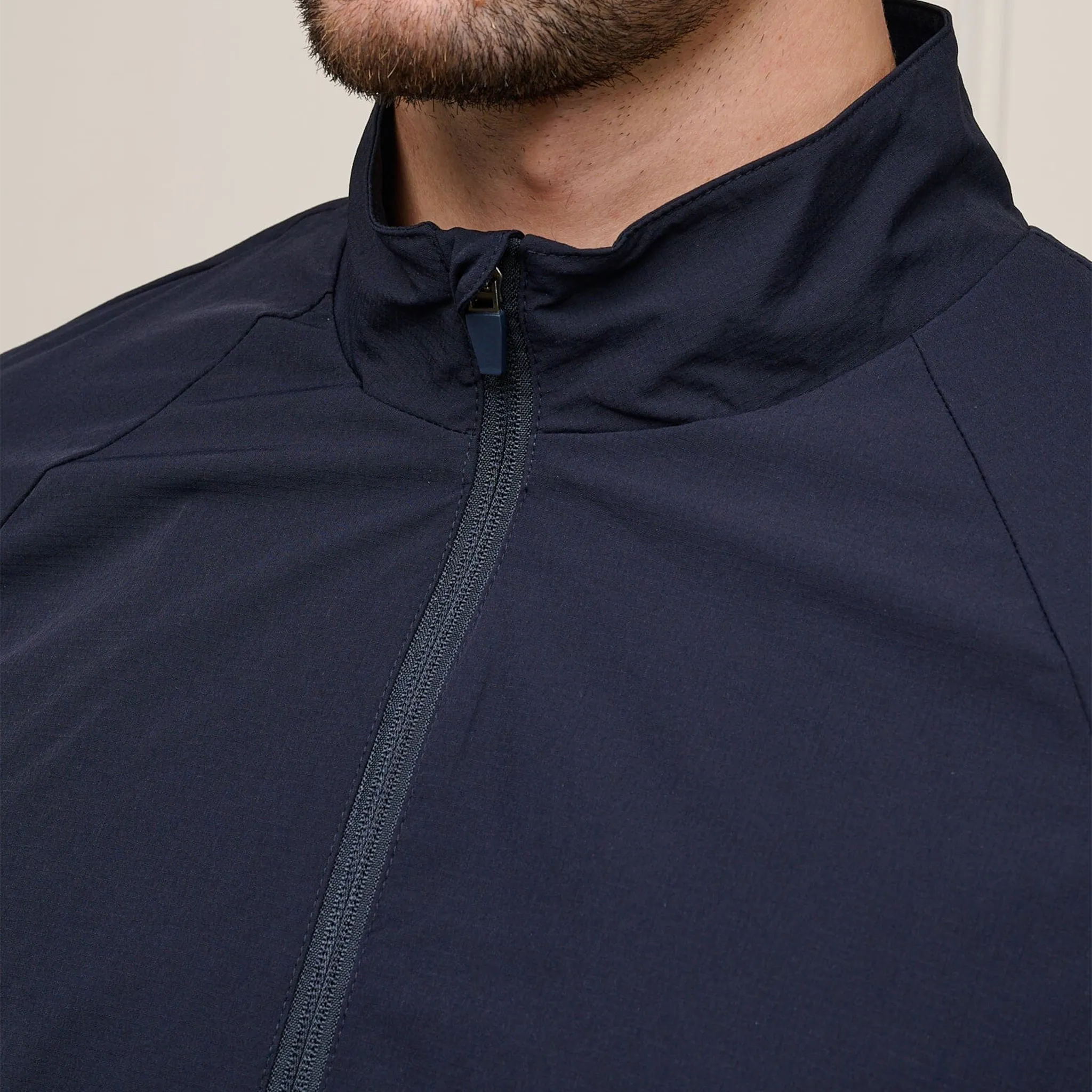 Detailed Front View of Belier Essential Navy Jacket BM797NVY